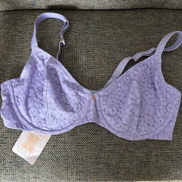 Savage X FENTY • NWT Unlined Lace Purple Leopard Bra Lingerie Size 38DD Lingerie - Picture 5 of 12
